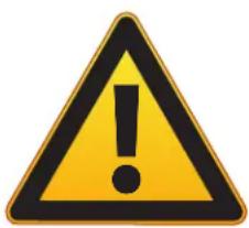 Yellow triangular warning sign with black exclamation mark, commonly used for safety alerts