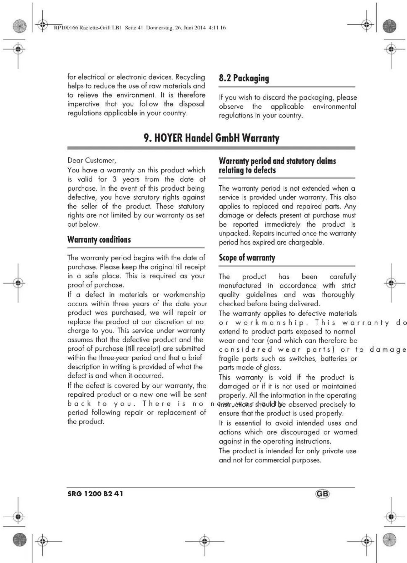 SILVERCREST SRGS 1400 B2 - 20