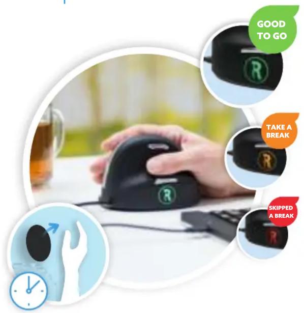 R-Go Tools Go HE - Souris ergonomique avec indicateur de pause - 1