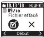OLYMPUS DP10 - Sélectionnez le fichier à effacer et arrêtez la lecture à l'avance. - 9