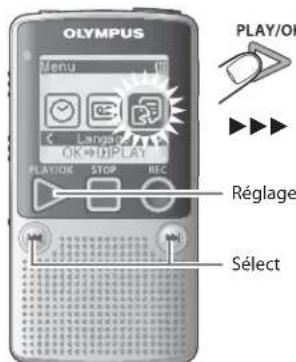 OLYMPUS DP10 - Changer la langue d'affichage - 1