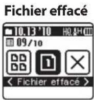 OLYMPUS DP10 - Sélectionnez le fichier à effacer et arrêtez la lecture à l'avance. - 5