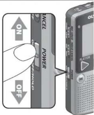 OLYMPUS DP10 - Glissez le commutateur POWER en position [on]. - 1