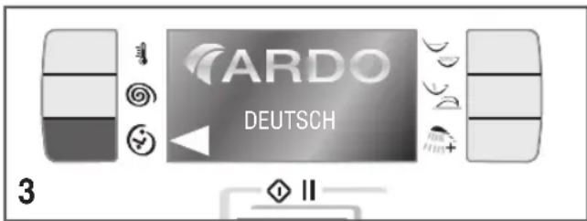 Ardo FLSO125D - ÄNDERN DER SPRACHE DER DISPLAYMELDUNGEN: - 2