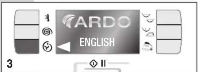Ardo FLSO125D - HOW TO CHANGE THE DISPLAY LANGUAGE: - 2