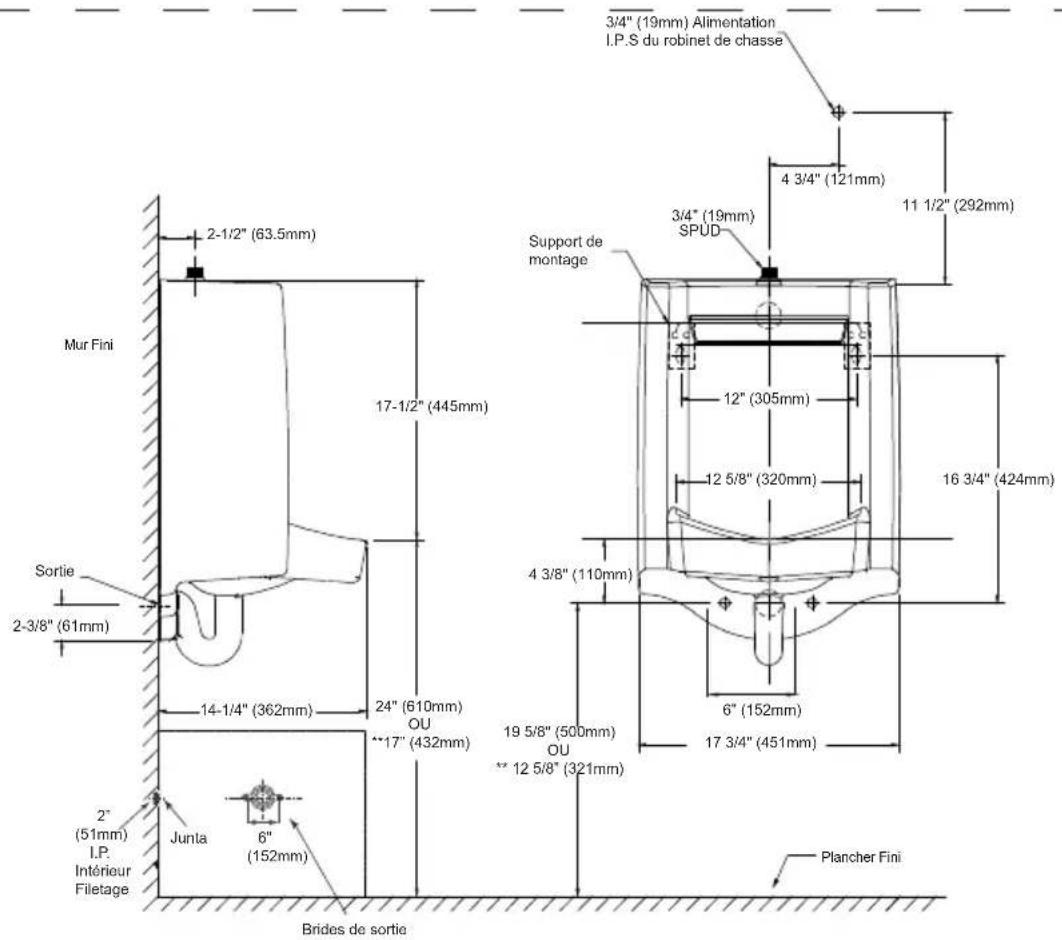 TOTO UT104E(V) - DIMENSIONS BRUTES - 2