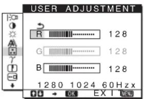 SONY SDM976D - Točna nastavitev temperature barve (USER ADJUSTMENT) - 1