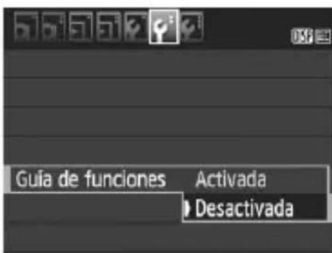 CANON EOS Rebel T7 - MENU Desactivar la guía de sistemas - 1