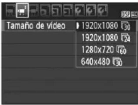 CANON EOS Rebel T7 - MENU Ajuste del tiempo de grabación de video - 1