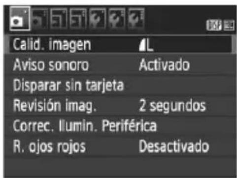 CANON EOS Rebel T7 - Funciones del menu Imagen captada - 1