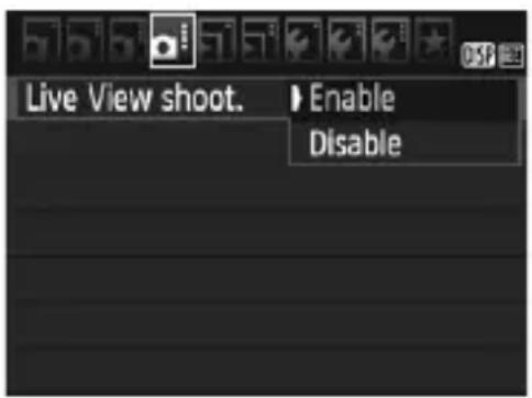 CANON EOS Rebel T7 - Enabling Live View Shooting - 1