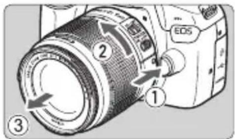 CANON EOS Rebel T7 - Desmontaje del objetivo - 1