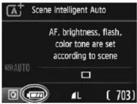 CANON EOS Rebel T7 - Battery Level Indicator - 1
