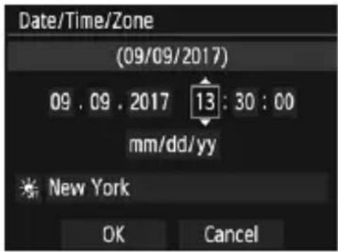 CANON EOS Rebel T7 - Set the time zone. - 2