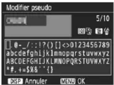 CANON EOS Rebel T7 - Utilisation du clavier virtuel - 1