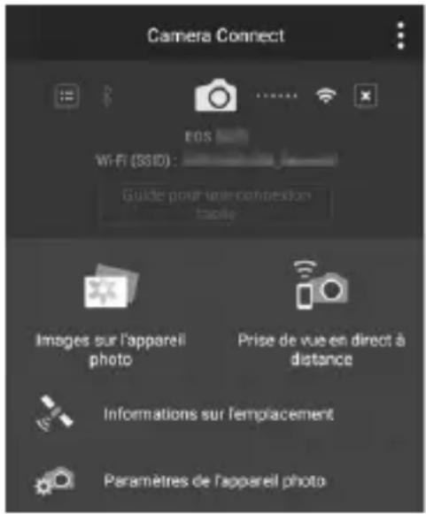 CANON EOS Rebel T7 - Fenêtre principale de Camera Connect - 1