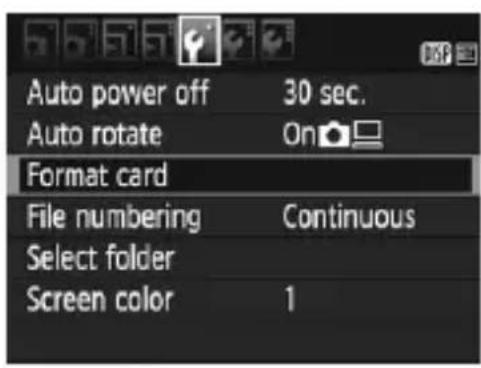 CANON EOS Rebel T7 - MENU Formatting the Card - 2