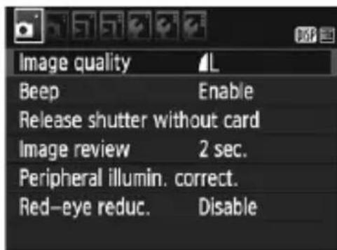 CANON EOS Rebel T7 - Menu Functions Captured Image - 1