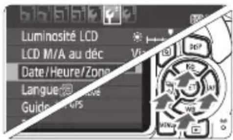 CANON EOS Rebel T7 - Affichez l'écran du menu. - 1
