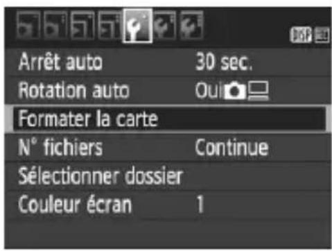 CANON EOS Rebel T7 - MENU Formatage de la carte - 2