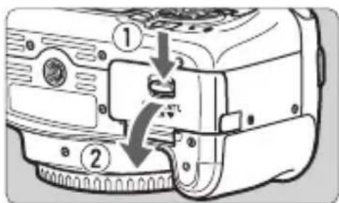 CANON EOS Rebel T7 - Removing the Battery and Card - 1