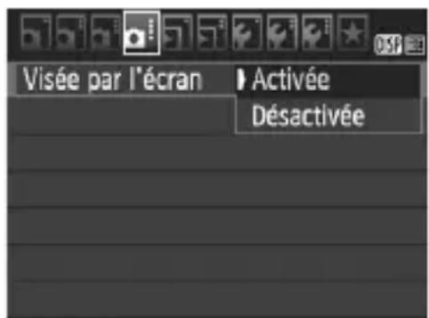 CANON EOS Rebel T7 - Activation de la prise de vue avec Visée par l'écran - 1
