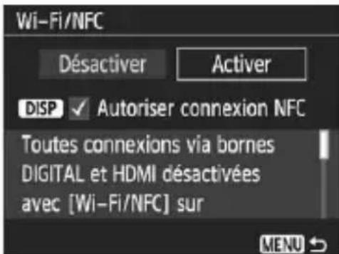 CANON EOS Rebel T7 - Sélectionnez [Wi-Fi/NFC]. - 1