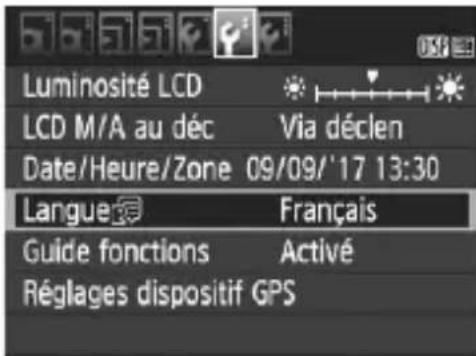 CANON EOS Rebel T7 - Affichez l'écran du menu. - 1