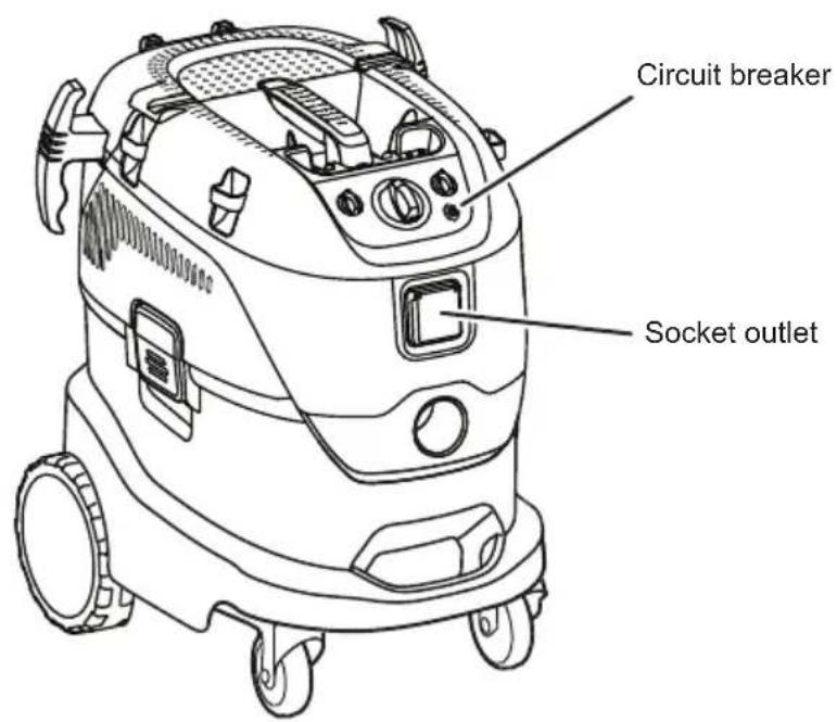 MAKITA VC4210M - Function of the resettable circuit breaker - 1