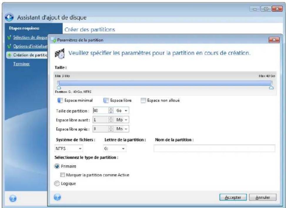 ACRONIS True Image 2014 - Pour creer une nouvelle partition : - 1