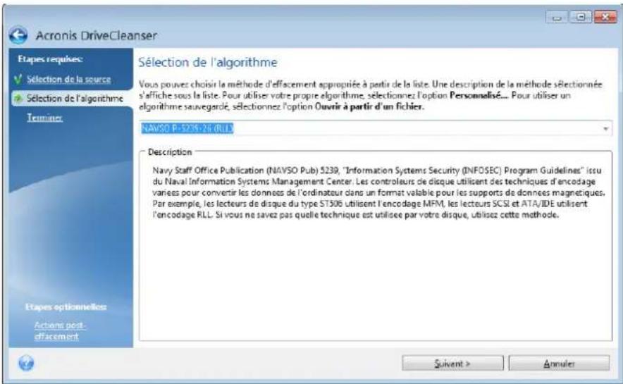 ACRONIS True Image 2014 - Sélection de l'algorithmme - 1