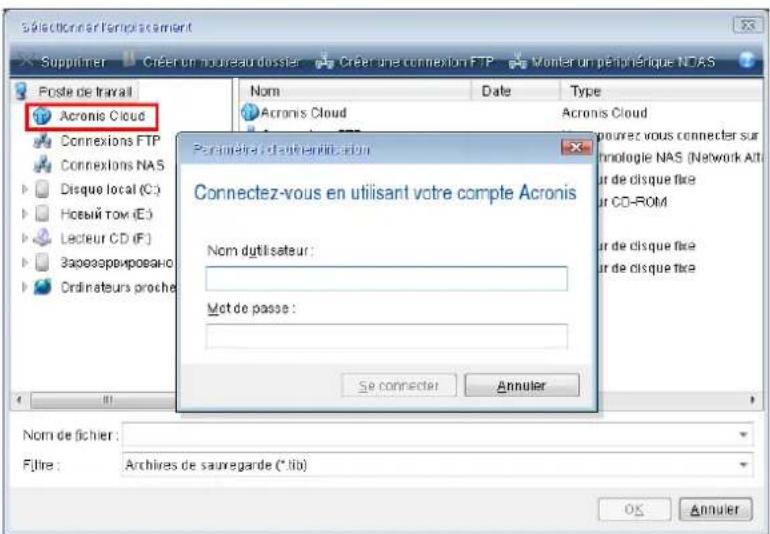ACRONIS True Image 2014 - Pour restaurer un disque système à partir d'Acronis Cloud : - 2