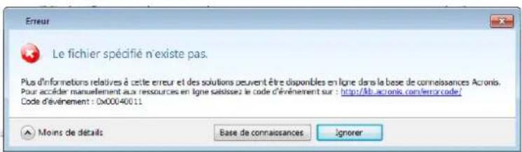 ACRONIS True Image 2014 - Après la génération du rapport : - 1