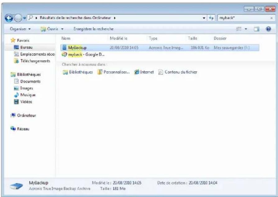 ACRONIS True Image 2014 - Utilisation de Windows Search avec Acronis True Image 2014 - 5