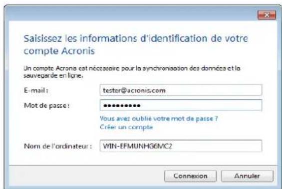 ACRONIS True Image 2014 - Se connecter à votre compte Acronis - 1