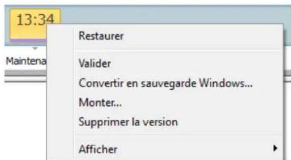 ACRONIS True Image 2014 - Menu des raccourcis - 1