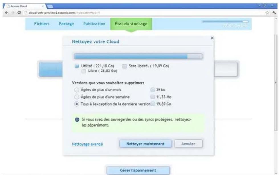 ACRONIS True Image 2014 - Comment nettoyer l'espace Acronis Cloud manuellement - 1