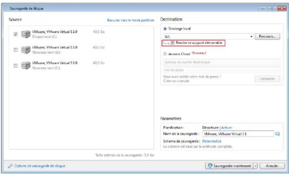 ACRONIS True Image 2014 - Comment créé un support amovible démarrable avec une sauvégarde - 1