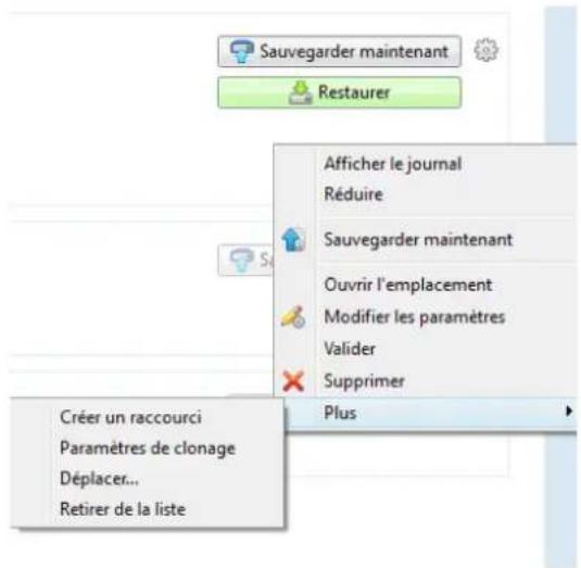 ACRONIS True Image 2014 - Menu des opérations - 1