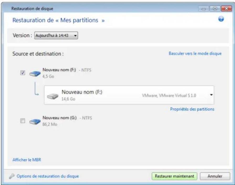 ACRONIS True Image 2014 - Comment restaurer plusieurs partitions en même temps - 2