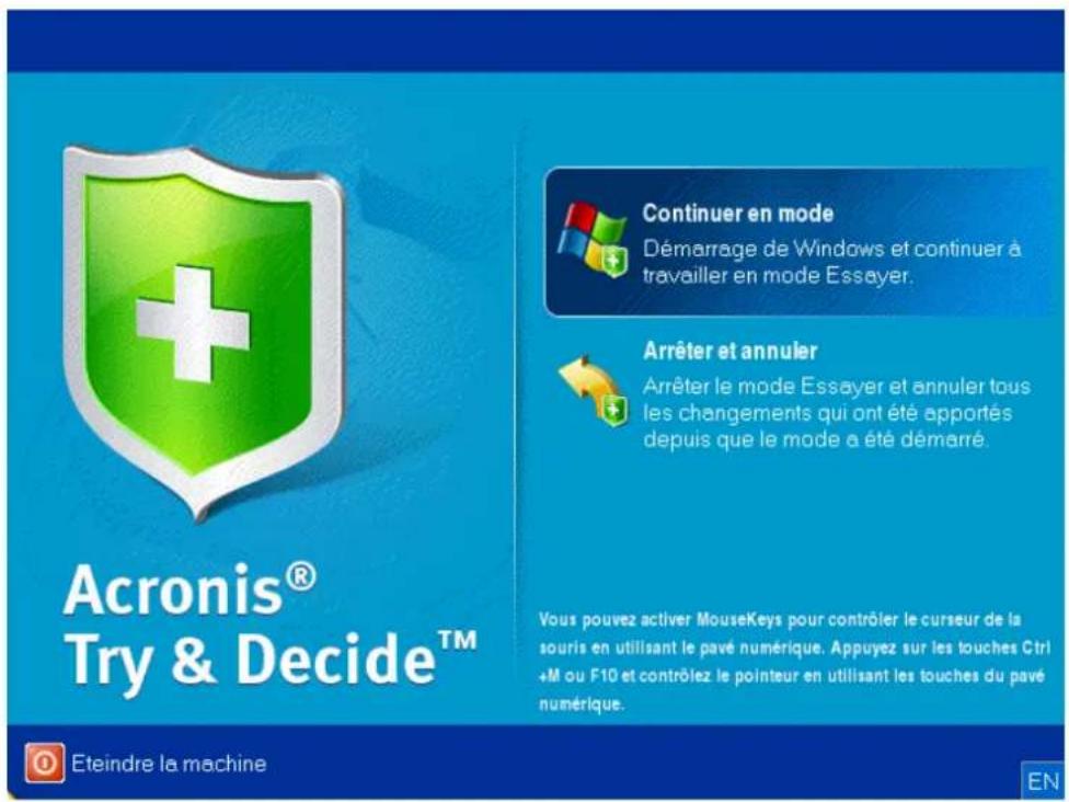 ACRONIS True Image 2014 - Qu'est-ce que Try&Decide - 2