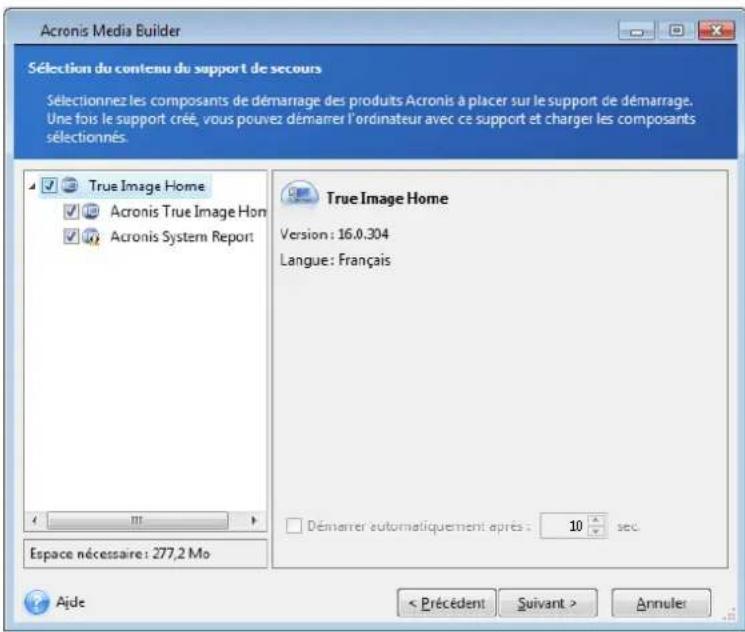 ACRONIS True Image 2014 - Sélection du content du support de secours - 1