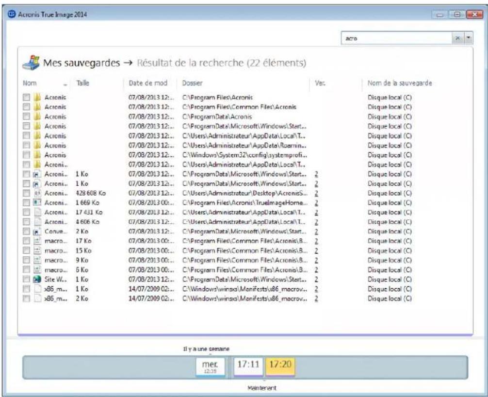 ACRONIS True Image 2014 - Recherche - 1