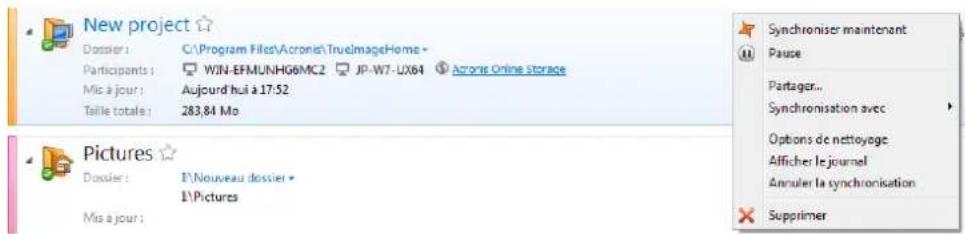 ACRONIS True Image 2014 - Comment synchroniser des données avec d'autres personnes - 3