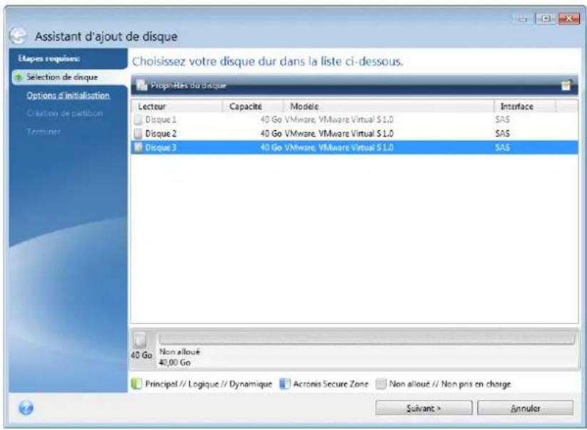 ACRONIS True Image 2014 - Sélection d'un disque dur - 1