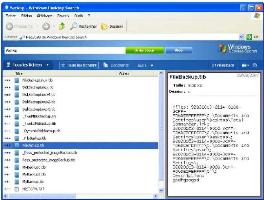 ACRONIS True Image 2014 - Utilisation de Windows Search avec Acronis True Image 2014 - 4
