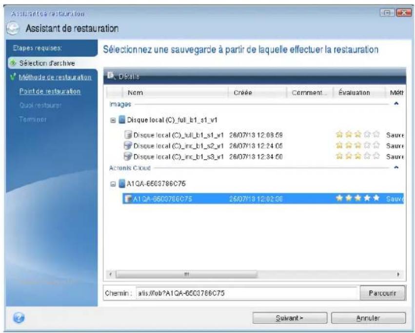 ACRONIS True Image 2014 - Pour restaurer un disque système à partir d'Acronis Cloud : - 3