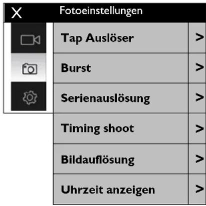 NILOX EVO 4K30 - FOTOEINSTELLUNGEN - 4