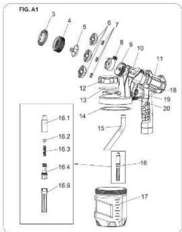 Tacklife SGP16AC - CARATTERISTICHE(Fig.A,Fig.A1,Fig.A2) - 1