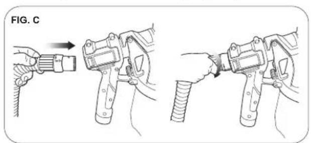 Tacklife SGP16AC - Anbringen des Luftschlauchs (Abb. C, Abb. D) - 1